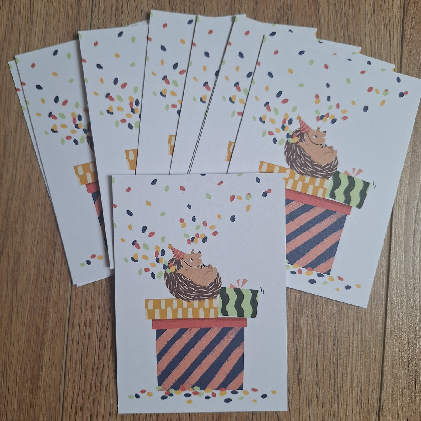 Egel confetti verjaardagskaart