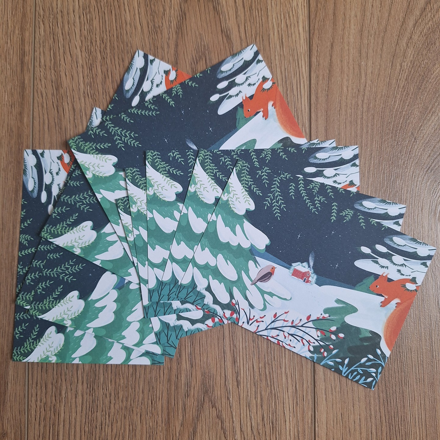 Winterlandschap kerstkaart