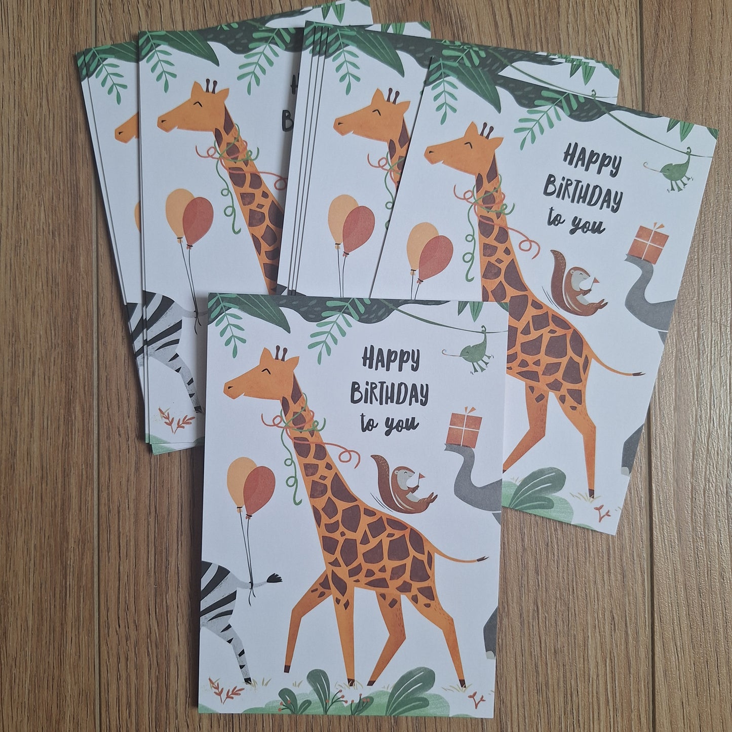 Giraffe verjaardagskaart