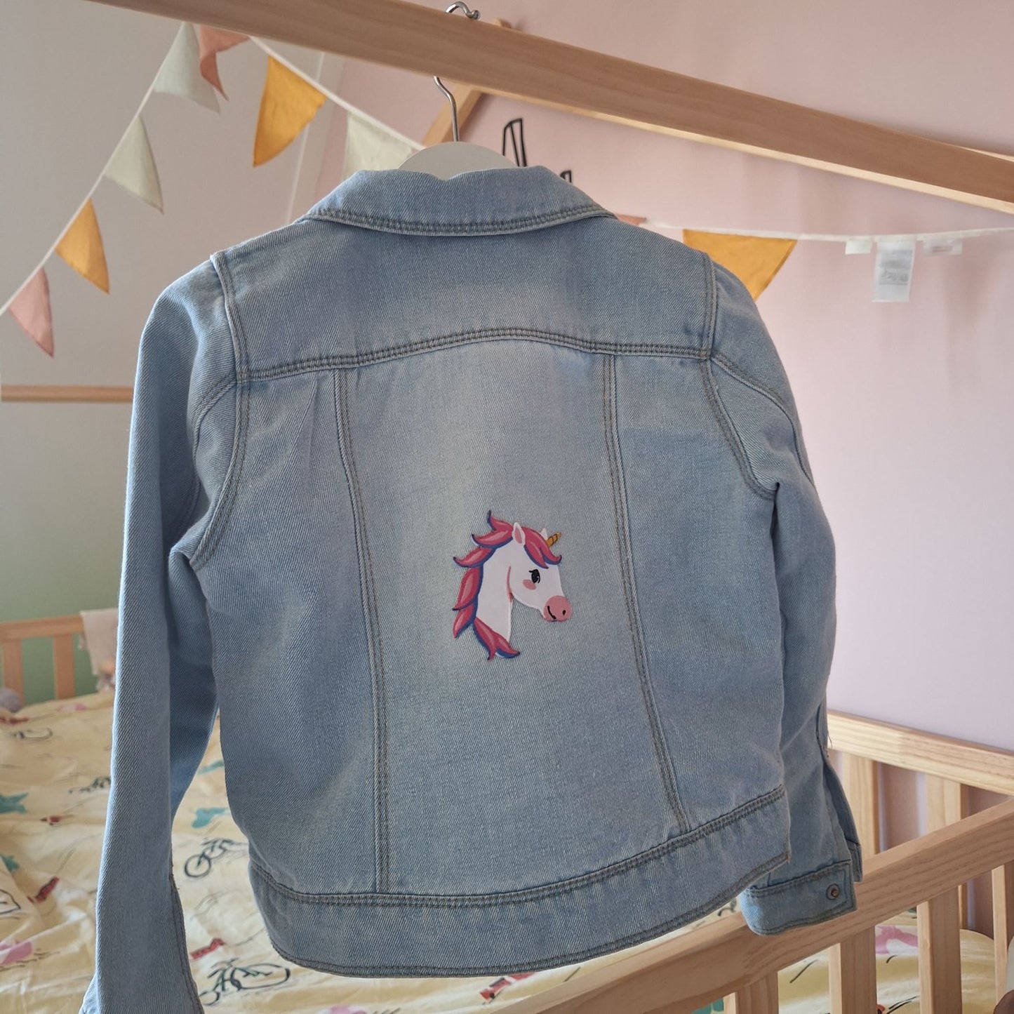 Unicorn hoofd embleem - strijk patch