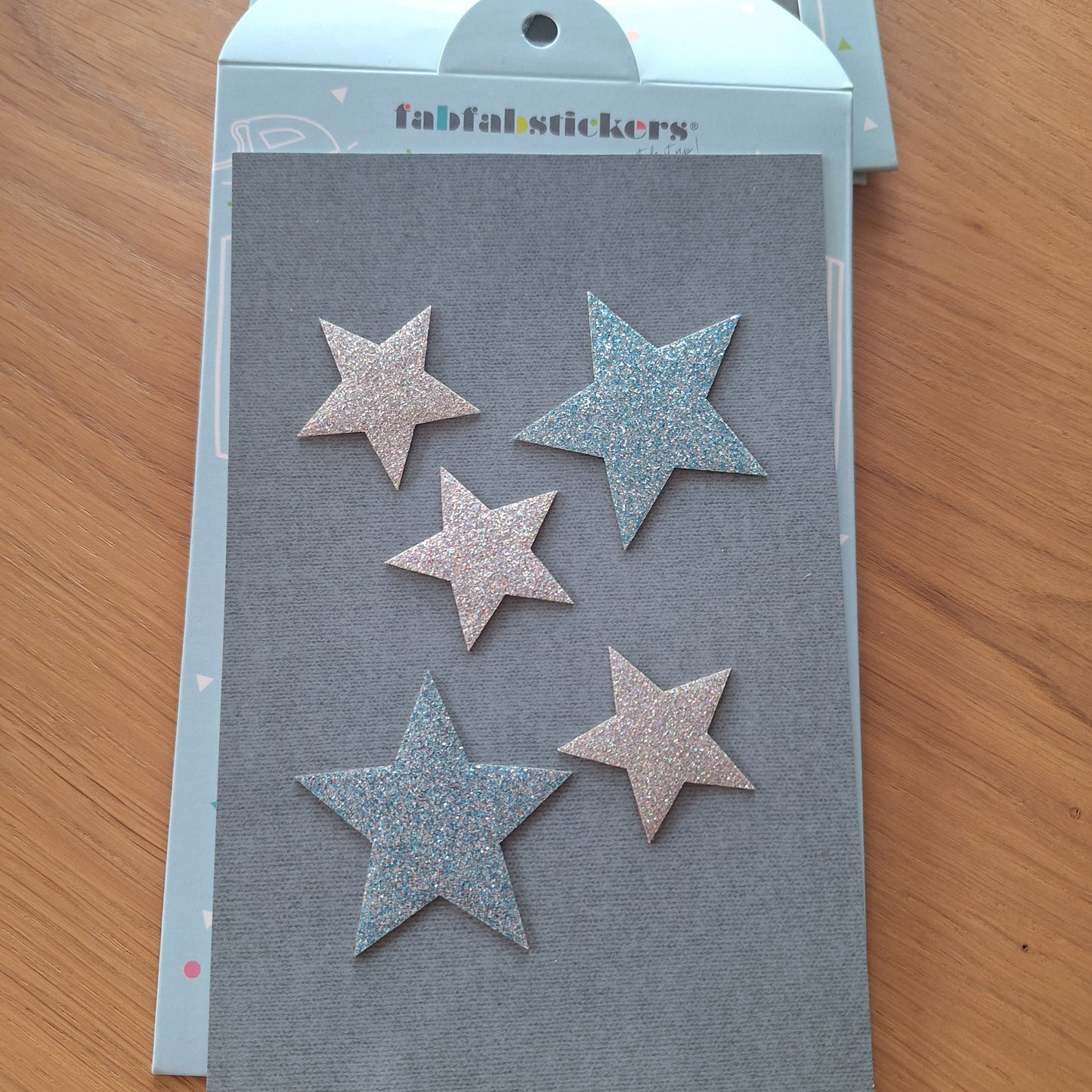 Stofsticker sterren - zilver en blauw