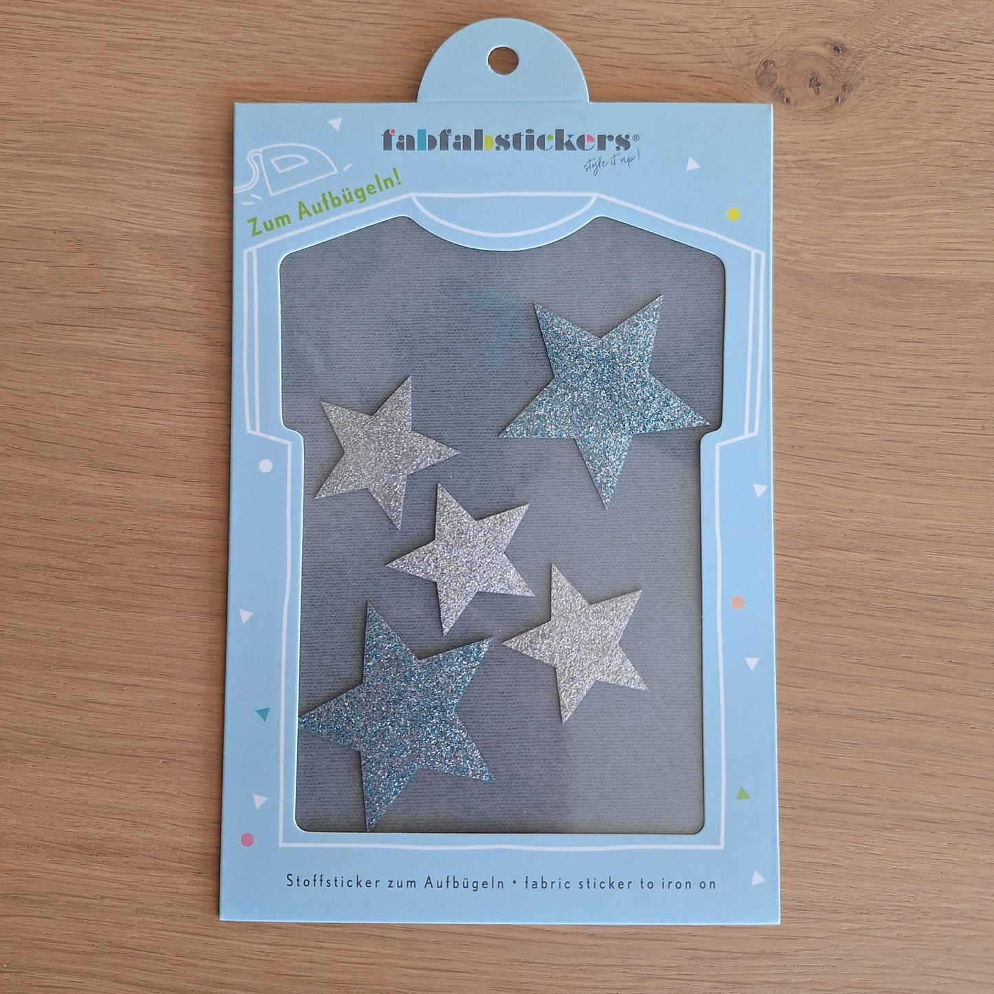 Stofsticker sterren - zilver en blauw
