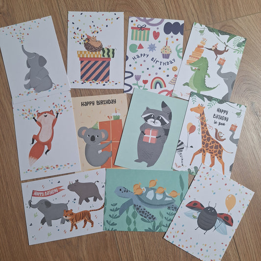 Verjaardagskaarten - set van 11 kaarten