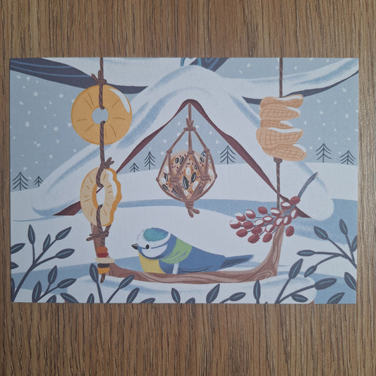 Koolmeesje kerstkaart