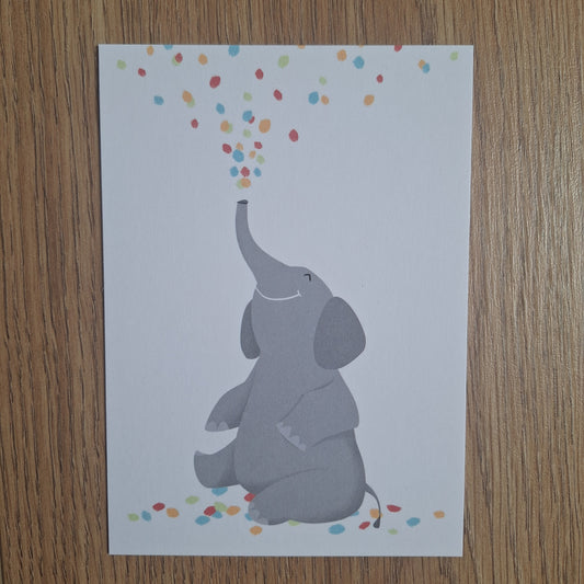 Olifant confetti verjaardagskaart
