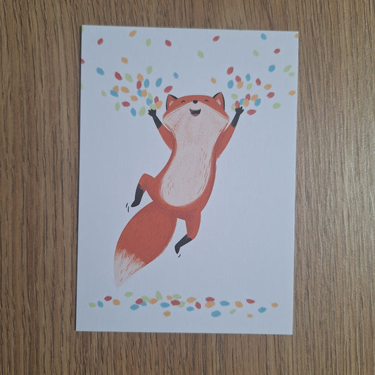 Vos confetti ansichtkaart