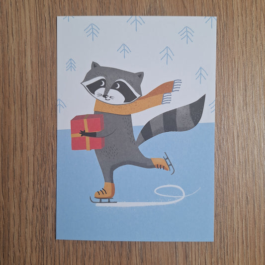 Wasbeer kerstkaart