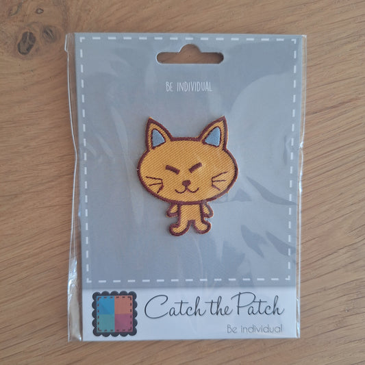 Oranje kat strijkembleem