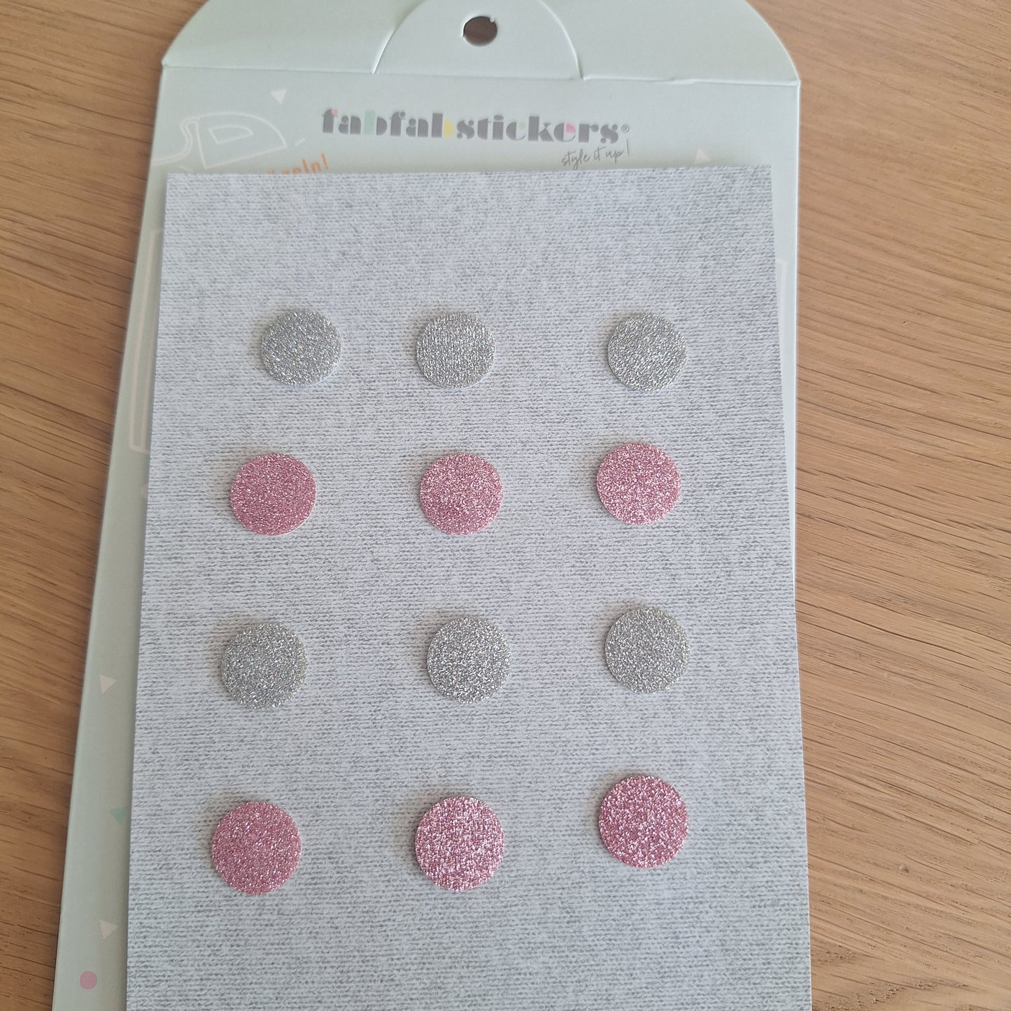 Stofsticker rond - klein met glitters