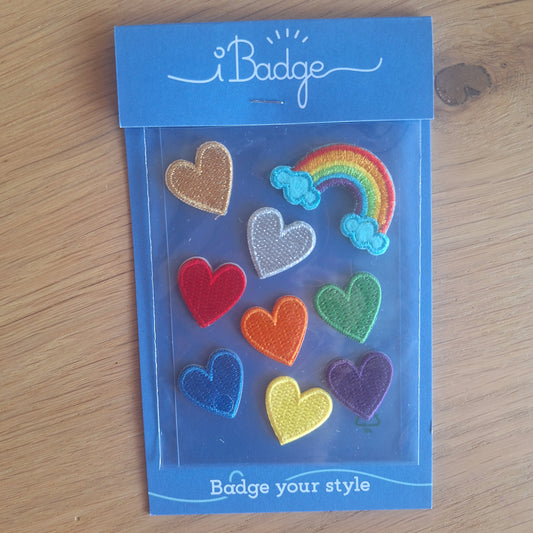 Hartjes en regenboog - strijkemblemen