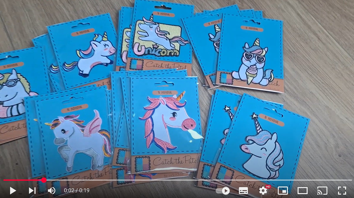 Unicorn embleem wit - Strijk patch