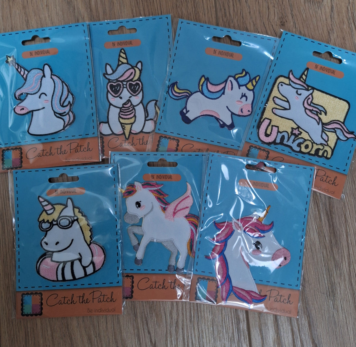 Unicorn embleem wit - Strijk patch